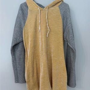 Chris & Carol Mustard and Gray Striped Top